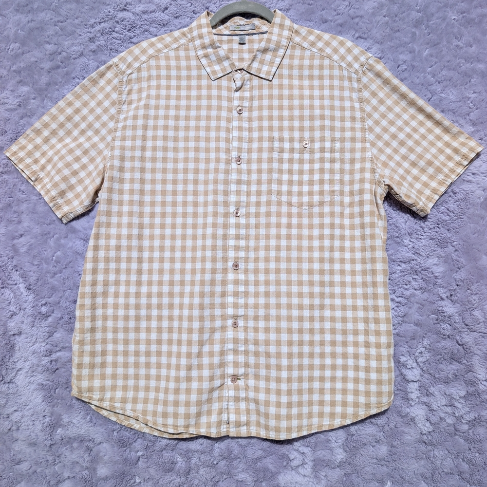 Horny Toad Tan Checkered Casual Shirt